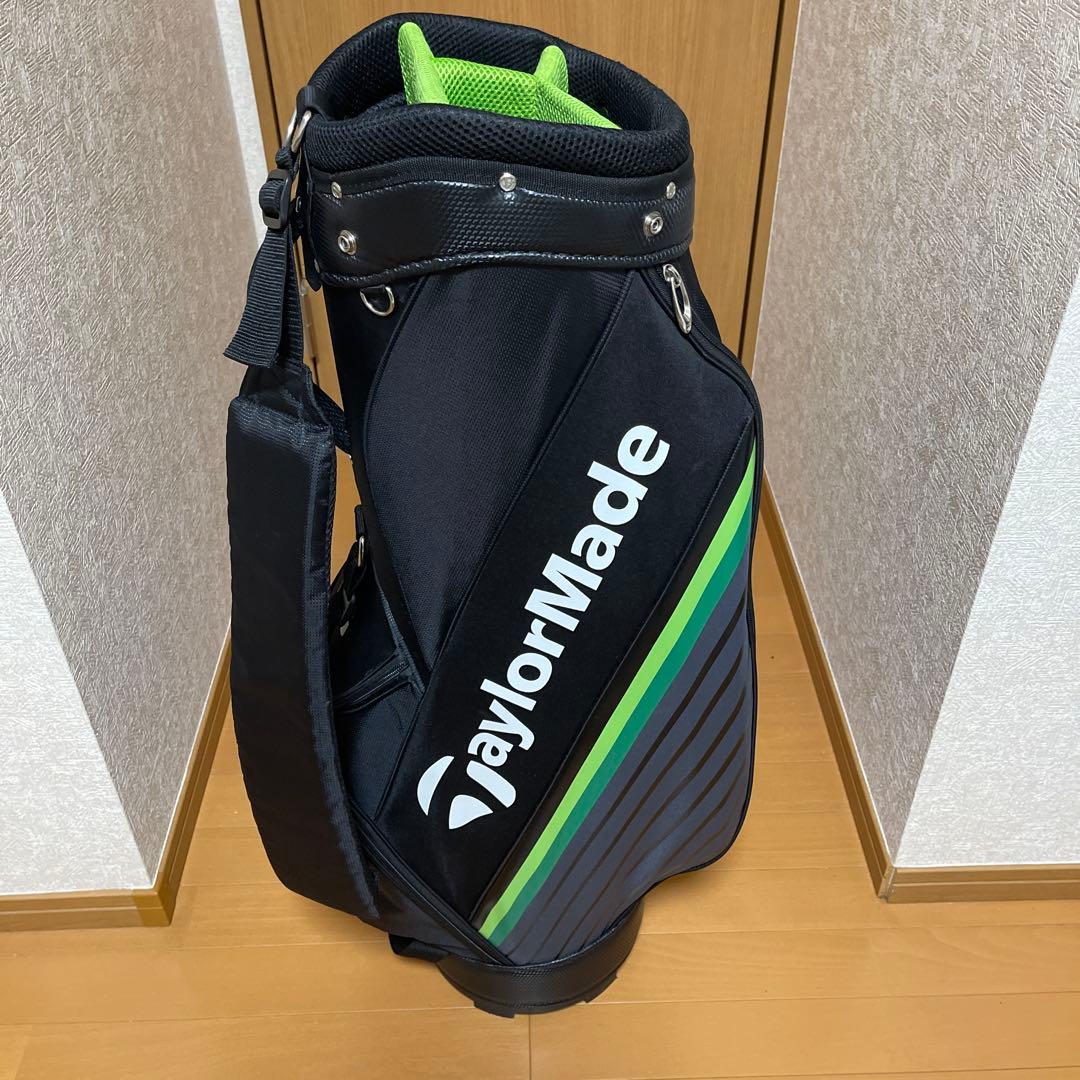 TaylorMade キャディバッグ 黒 緑 ストライプ