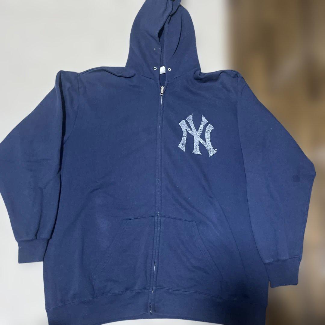 Yankees 90s ジップフーディーネイビー