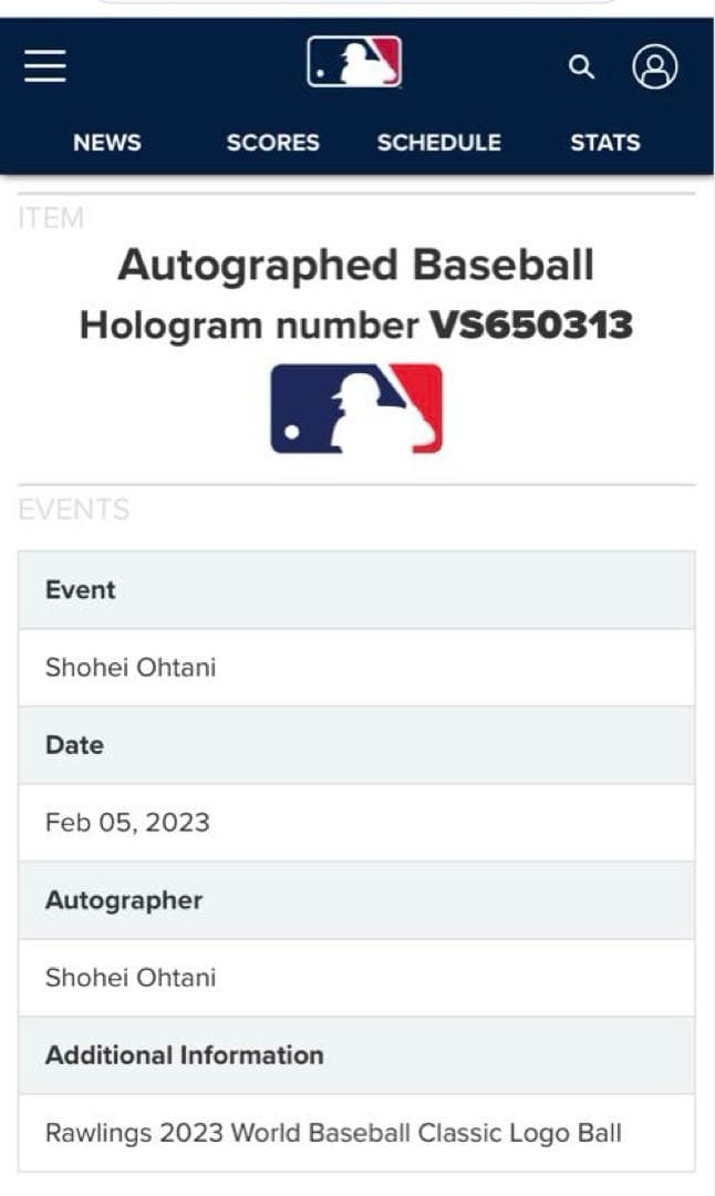 大谷翔平 直筆サインボール 2023 WBC