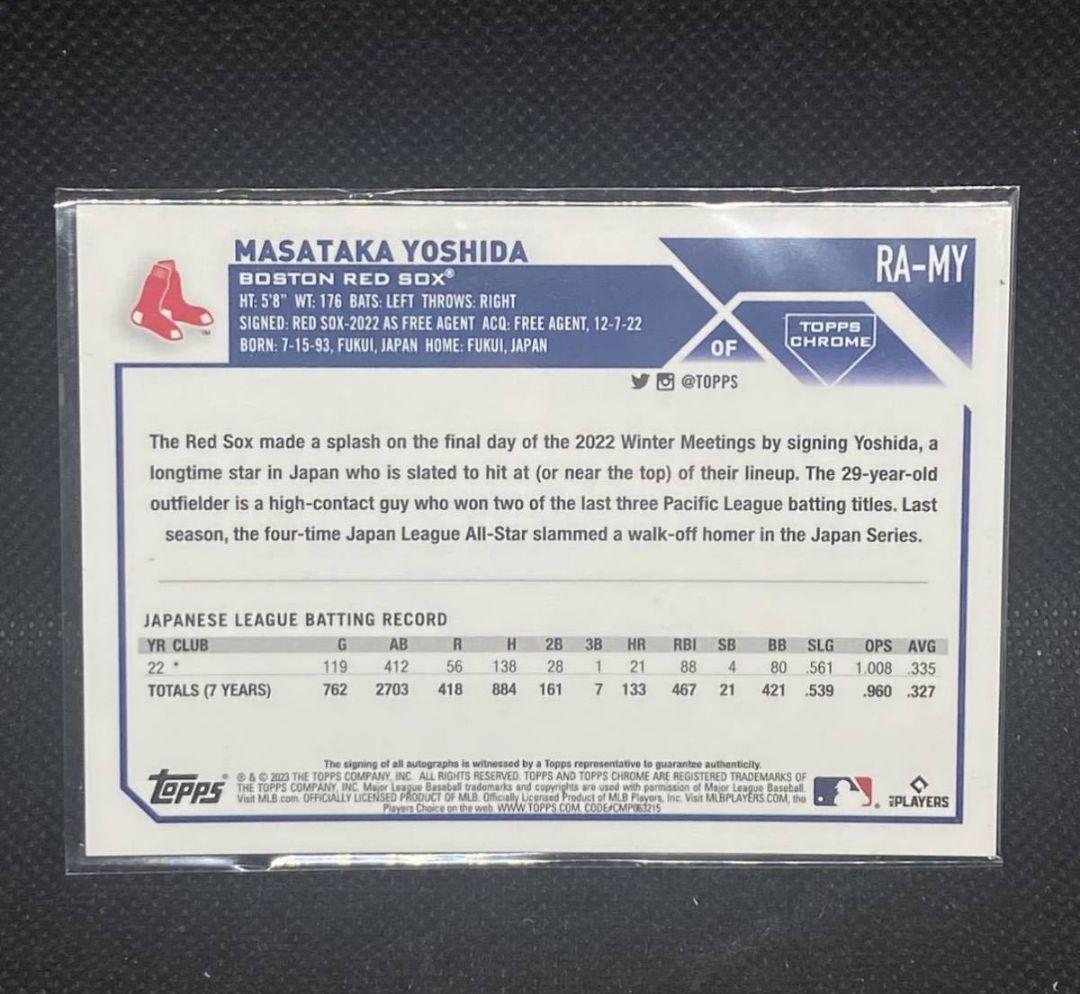 Topps Chrome レッドソックス 吉田正尚 直筆 サイン ルーキーカード