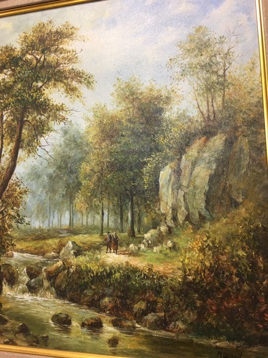 ドイツ画家油絵完全オリジナルヨーロッパ絵画70センチ✖️62センチリツカート作品