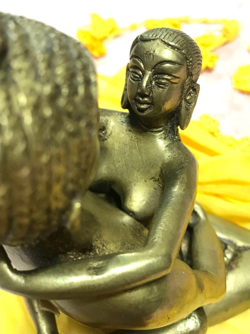 チベット密教/歓喜仏 高さ約16㎝ 約1kg/ヤブユム/シャクティ