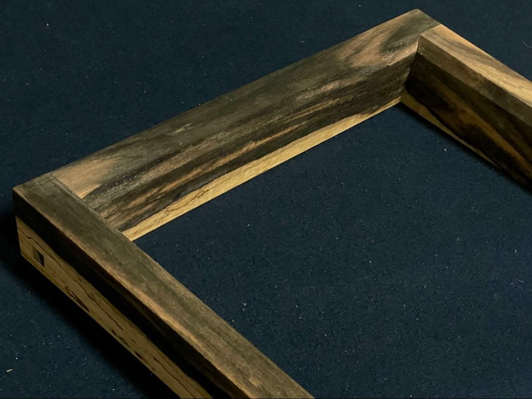 割引‼️【美品】「母」 銘木 黒柿 炉縁 渡邉 可映 共箱 茶道具 （1125B）