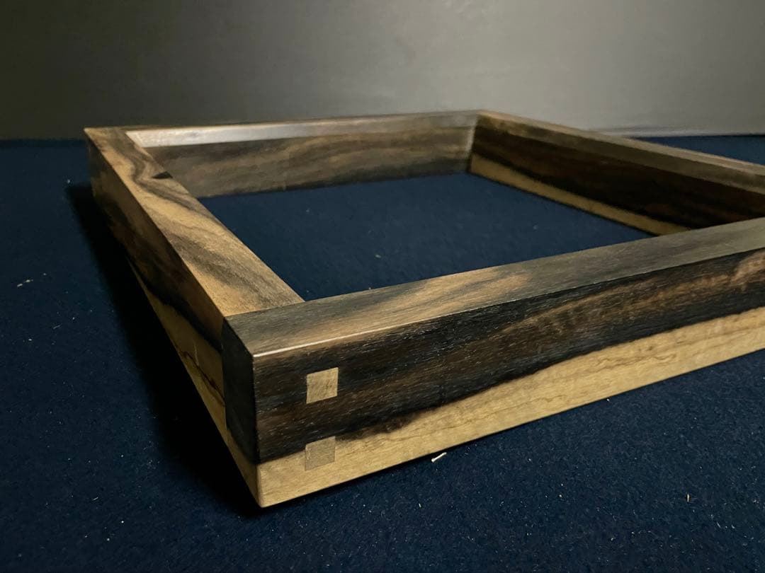 割引‼️【美品】「母」 銘木 黒柿 炉縁 渡邉 可映 共箱 茶道具 （1125B）