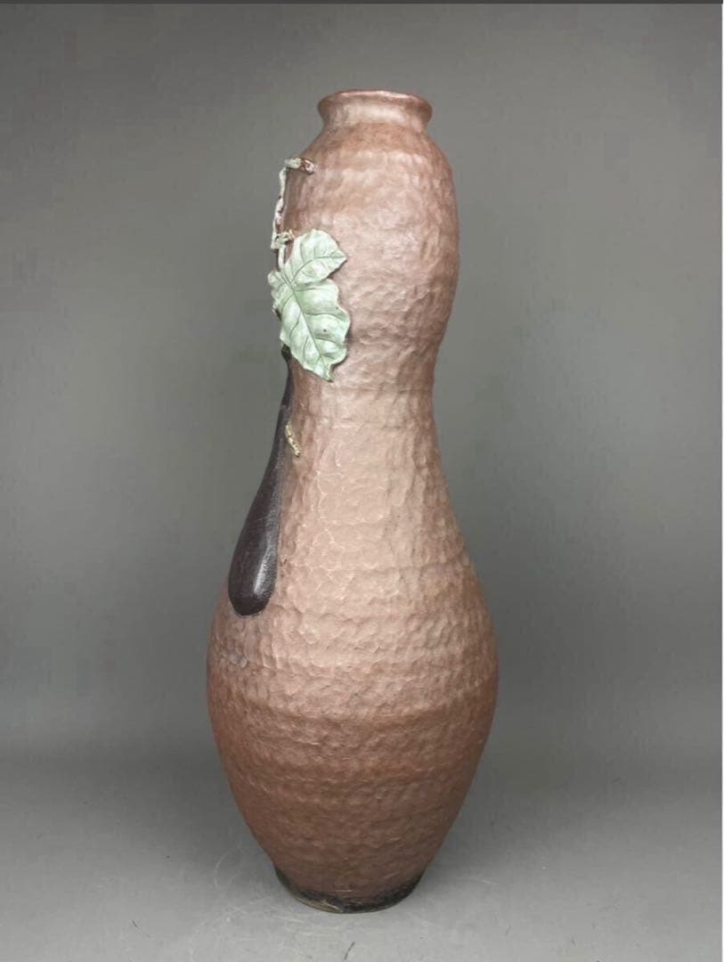 鍋島焼 名工 青山作 盛上釉彩瓢箪図 花瓶 飾壷 幾平 嘉秀 嘉仙 武右衛門