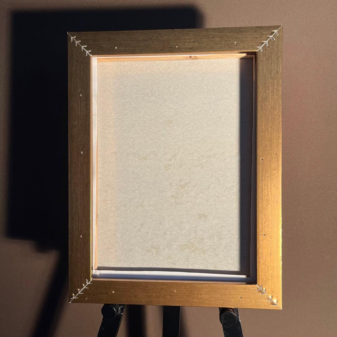 手書き油絵 菜の花畑 額付 絵画 インテリア 油彩画