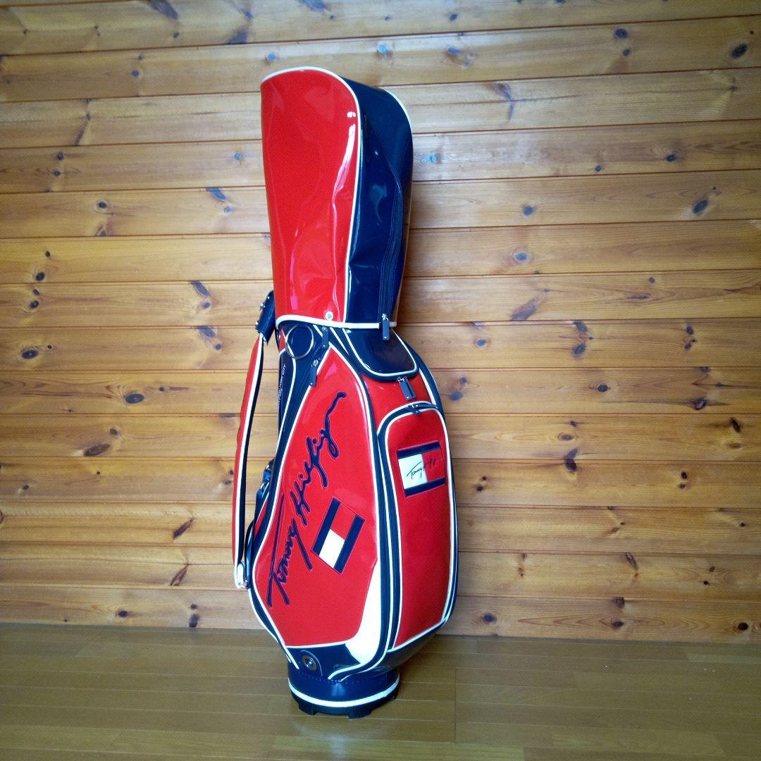 希少ロゴ　トミーヒルフィガー　キャディバッグ　2点式　ショルダー　9型　エナメル