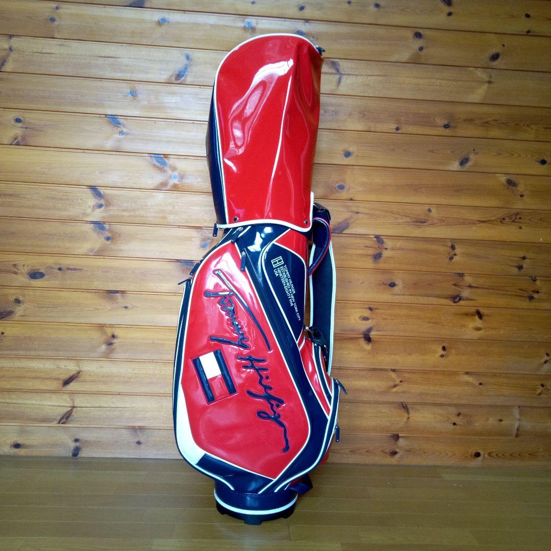 希少ロゴ　トミーヒルフィガー　キャディバッグ　2点式　ショルダー　9型　エナメル