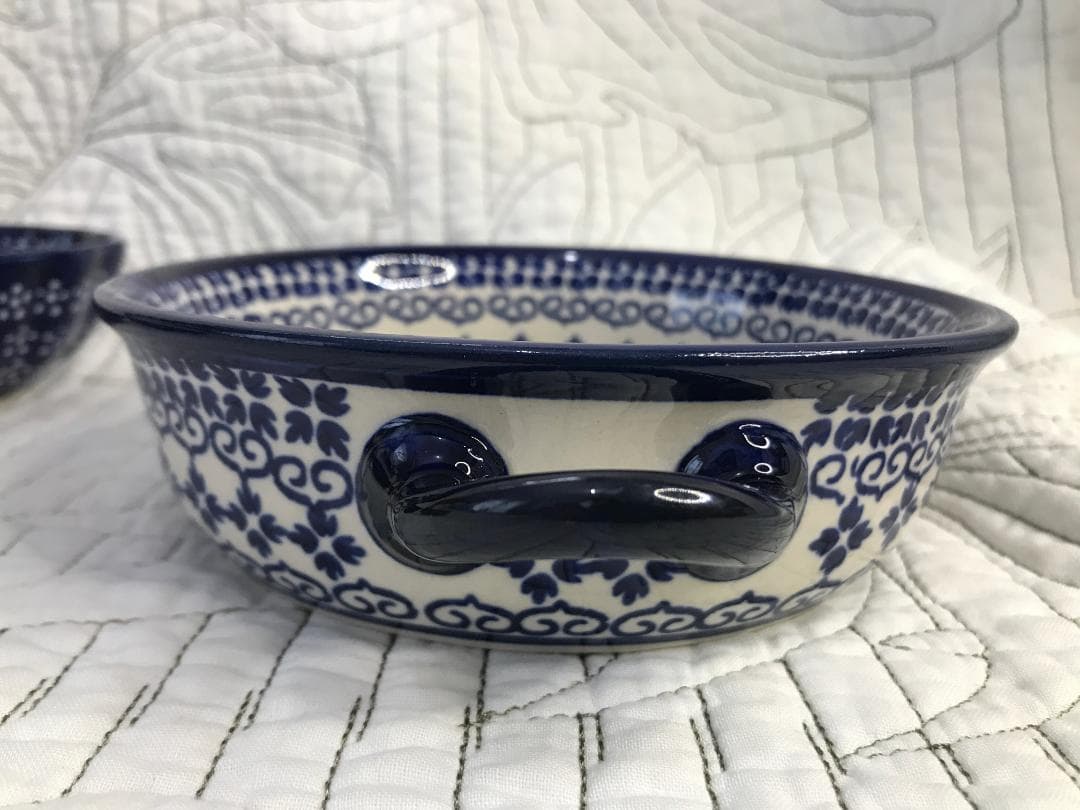 ポーリッシュポタリー［ボレスワヴィエツ］ シチューパンと未使用の小鉢2枚セット