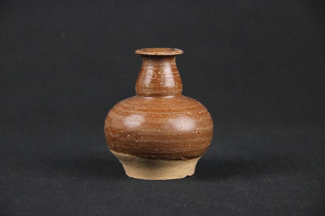 中国　明清時代 褐釉小壺 古民窯 福建窯 唐物 中国古玩 EU11-7