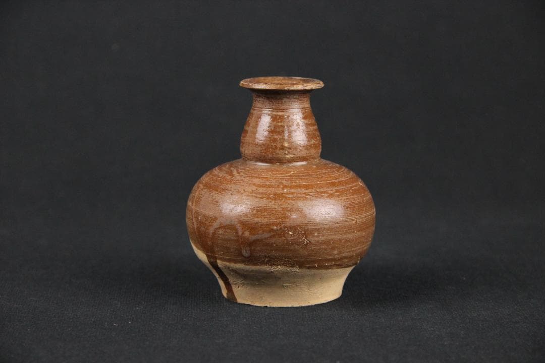 中国　明清時代 褐釉小壺 古民窯 福建窯 唐物 中国古玩 EU11-7