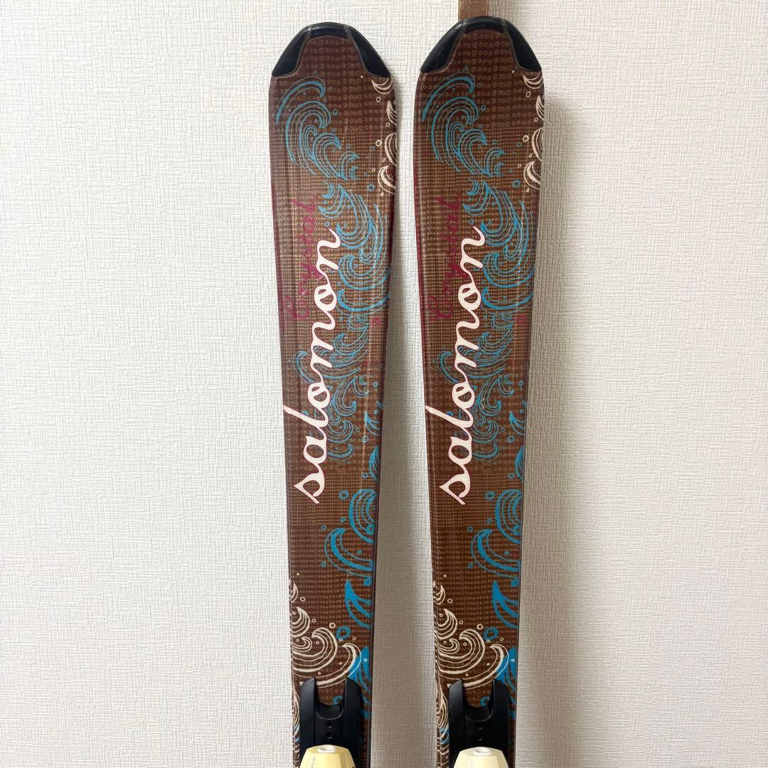 ■SALOMON■女性用スキーセット■板154/靴24-24.5/ストック105