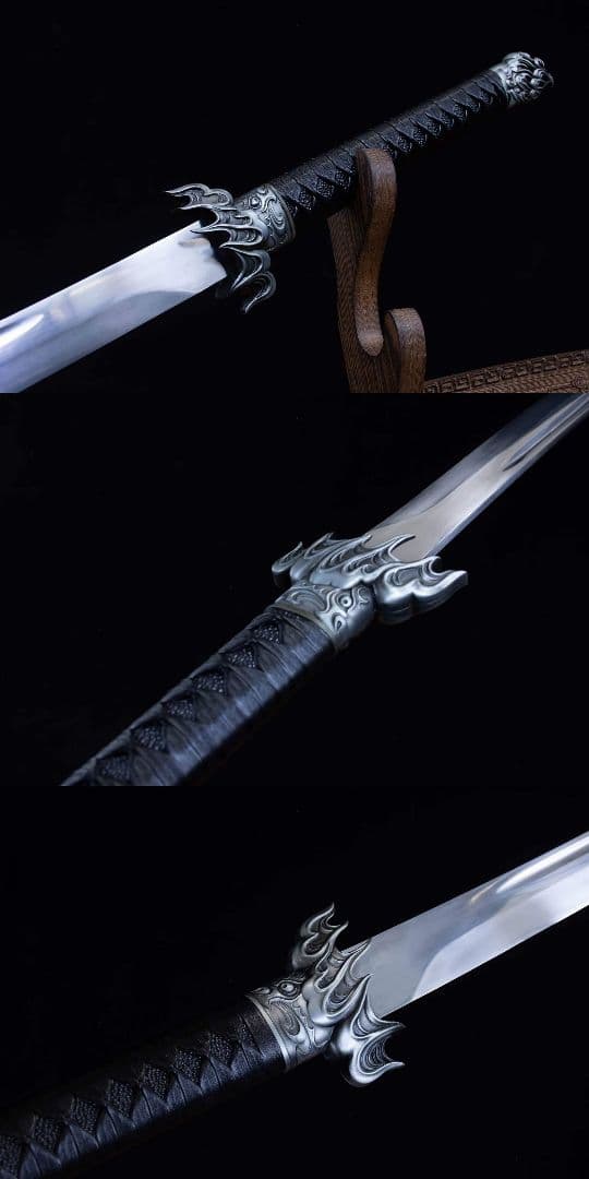 銀翼古火刺繍春刀-高性能マンガン鋼 古兵器 武具　刀装具　日本刀　模造刀 居合刀