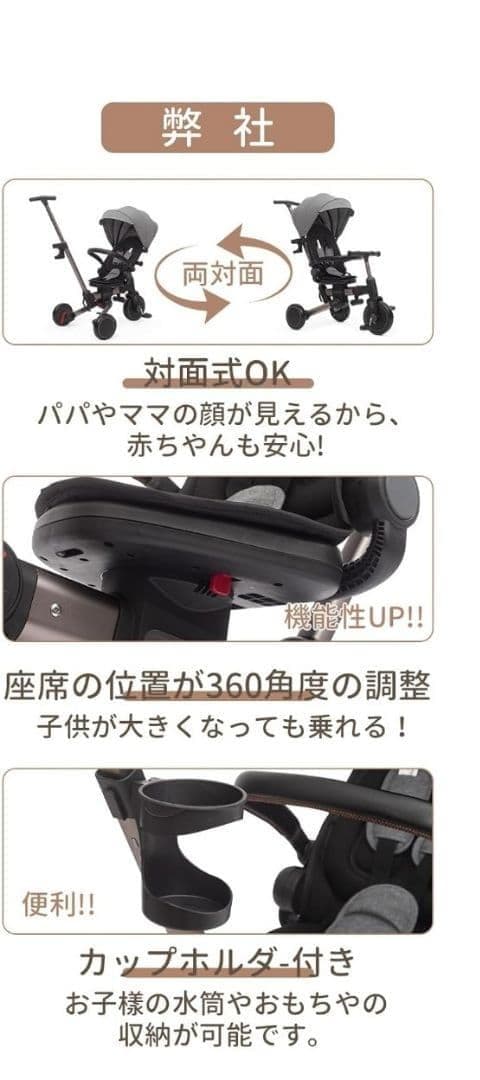 子供用三輪車 乗用玩具 1歳-3歳 折りたたみカバー 手押し棒付き 7in1