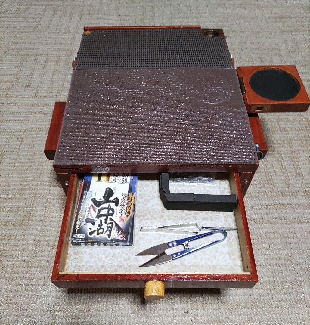 ワカサギ釣り 自作木製収納箱 穂先 レイクマスター電動リール フルセット