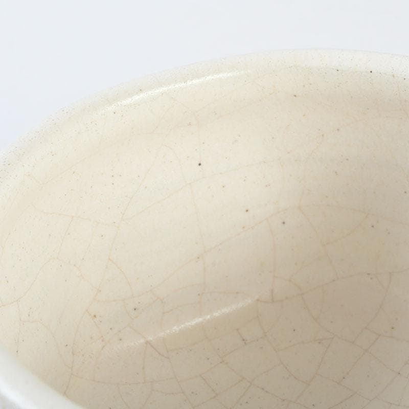 茶道具　京焼　丹羽好一作　白流茶碗　共布共箱　V　9803