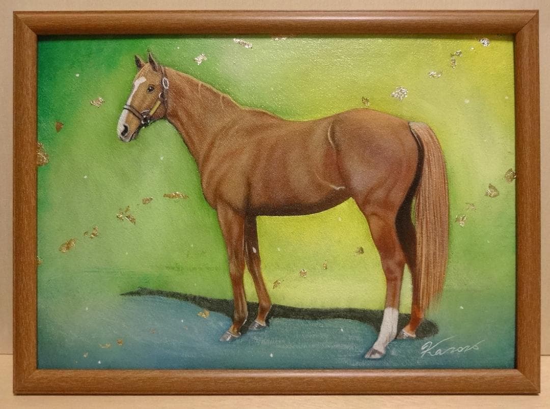 上鈴木正一 油彩画 B4『オルフェーヴル9』新作原画 超オススメの作品です!!!