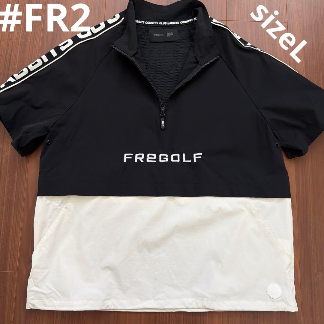 FR2GOLF ジップアップシャツ 半袖 ブラック/ホワイト