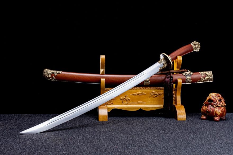 狂獅子清刀-模様鋼 古兵器 武具　刀装具　日本刀　模造刀 居合刀