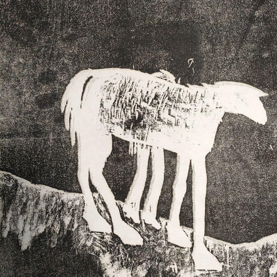 棟方志功　木版画『無題』自筆サイン入