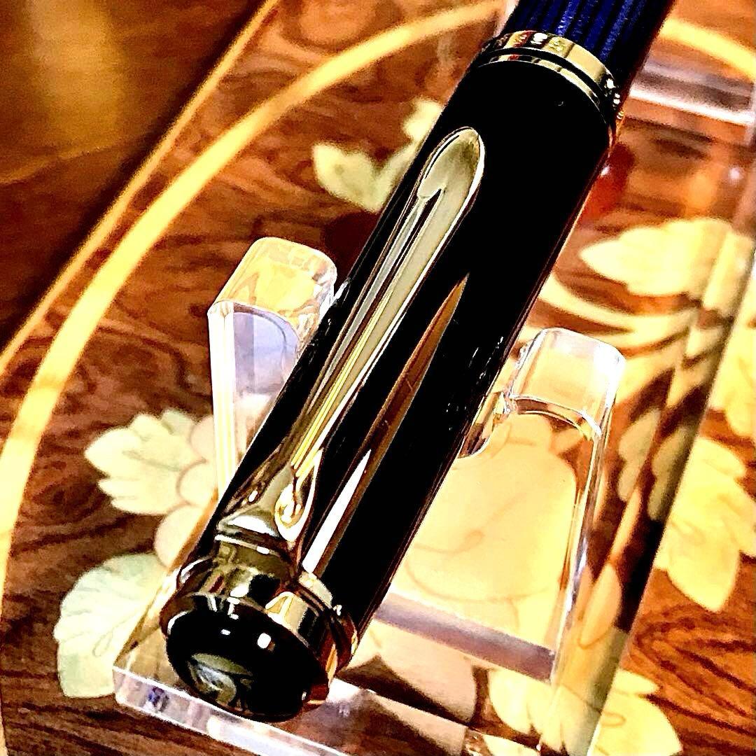 ☆超お勧め☆美しいペリカン万年筆M600ブルー縞（M)☆書き味抜群