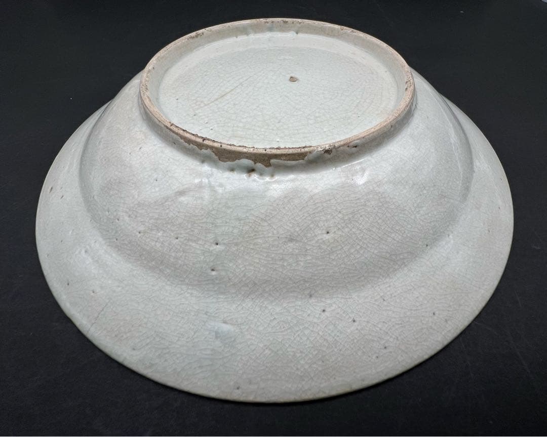 古美術 骨董品 安南染付花鳥文鉢 飾り皿 大皿 木箱付き