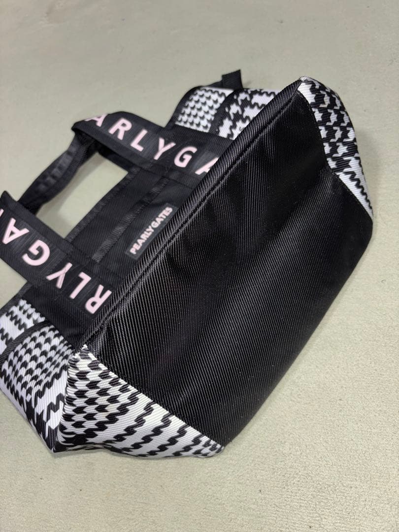 （超美品）パーリーゲイツ、グレンチェック柄シリーズ、カートバッグ、ラウンドバッグ