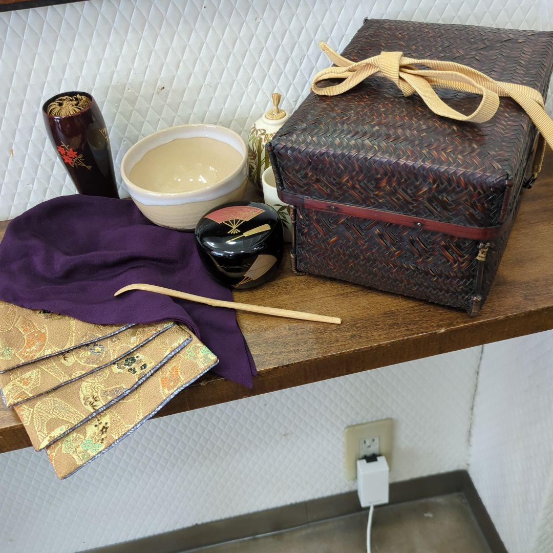 御所籠　茶籠　古代裂　セット いろいろ一式　野立て　茶道具　茶道