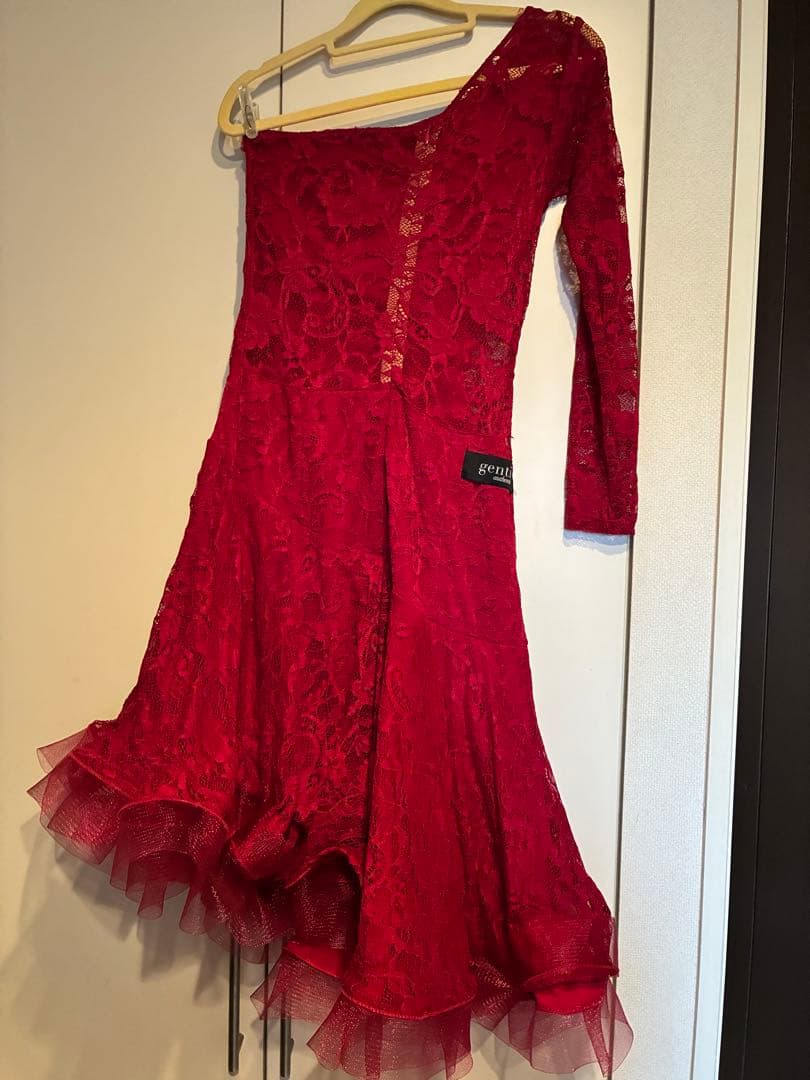 社交ダンス　gentil赤ラテンドレス