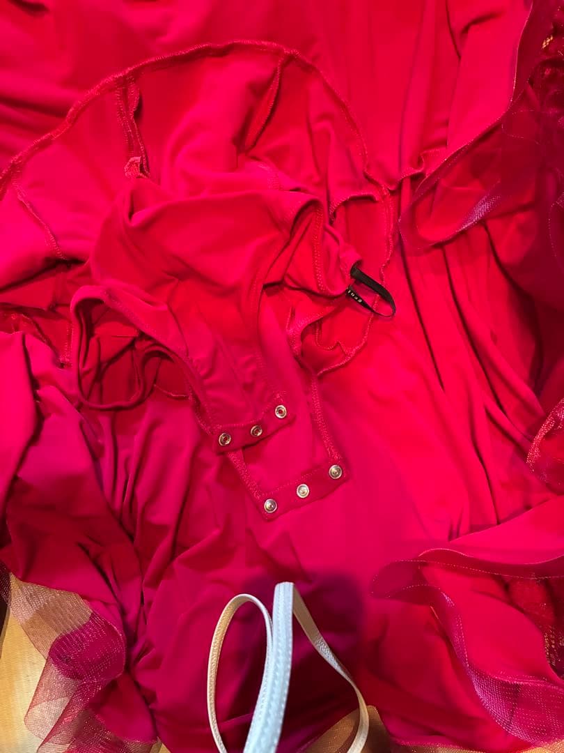 社交ダンス　gentil赤ラテンドレス