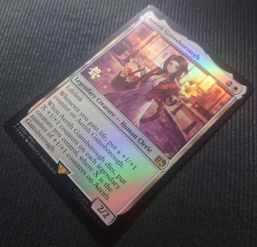 mtg 稀少エラー 反転ホロ エアリス 金箔 プレリリース プロモ fin