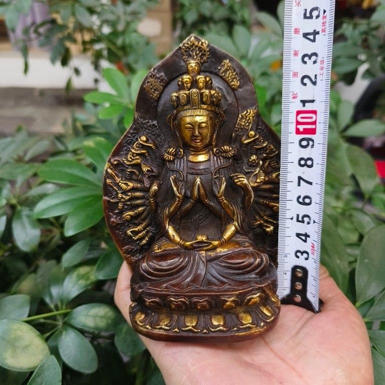 銅器 仏像 千手観音菩薩 鎮宅 辟邪 開運風水 招財 置物 工芸品