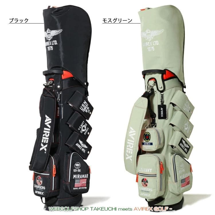 新品 AVIREX アヴィレックスゴルフ スタンド キャディバッグ ネイビー