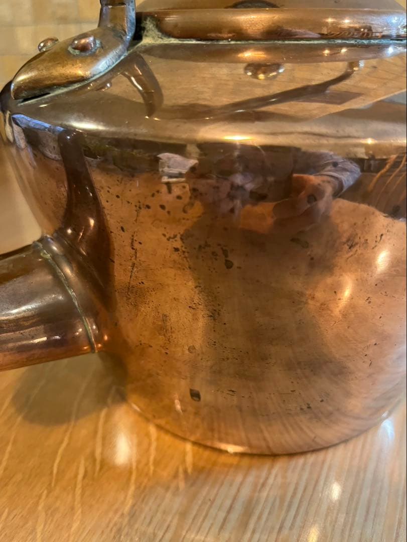 イギリス銅製クラシックティーケトル　アンティーク