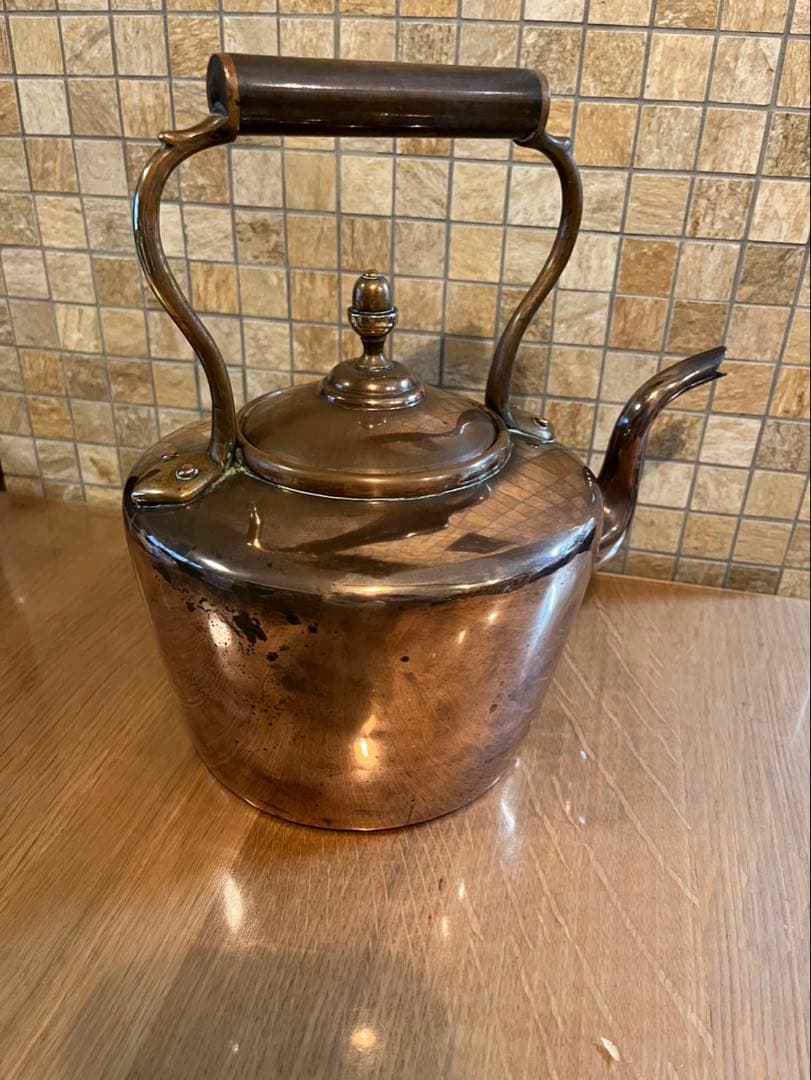 イギリス銅製クラシックティーケトル　アンティーク