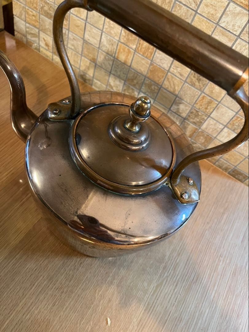 イギリス銅製クラシックティーケトル　アンティーク