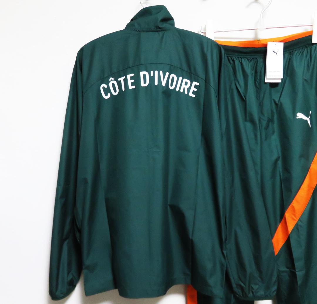 PUMA サッカー コートジボワール代表 ウーブン セットアップ S グリーン