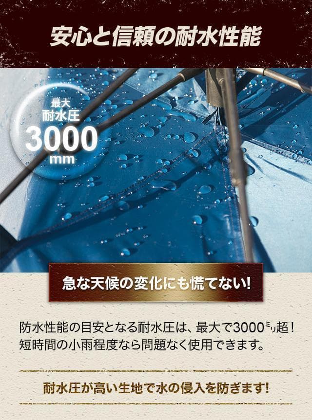 雑誌で話題★ テント 高耐水 UVカット ヴィンテージセピア 他カラー有