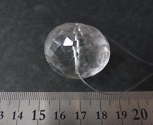 ★A3001★特大　多面カット　水晶　クォーツビーズ　 アンティーク　エスニック