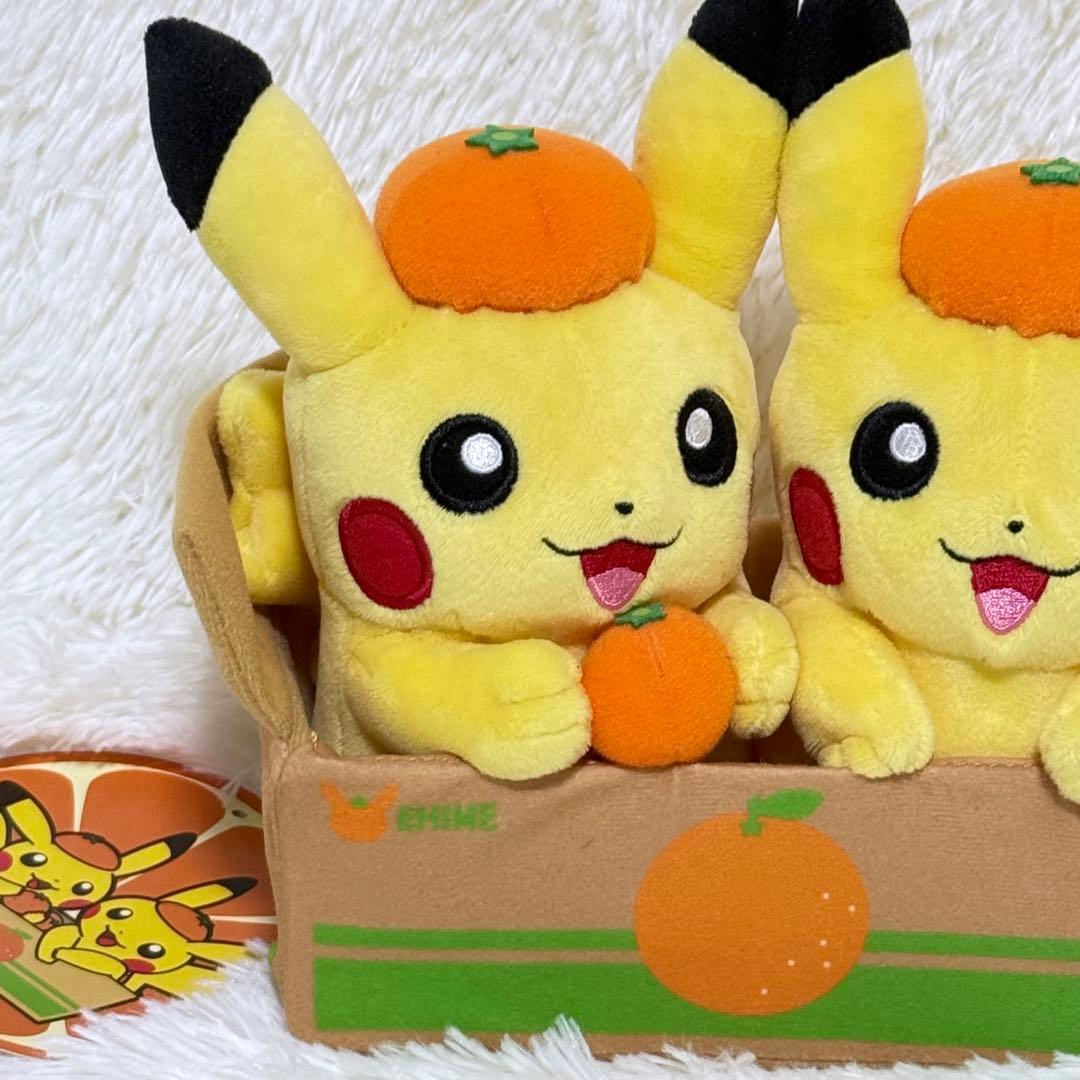 【✨️タグ付美品】ポケモンストア 愛媛 ペアピカチュウ えひめみかん ぬいぐるみ