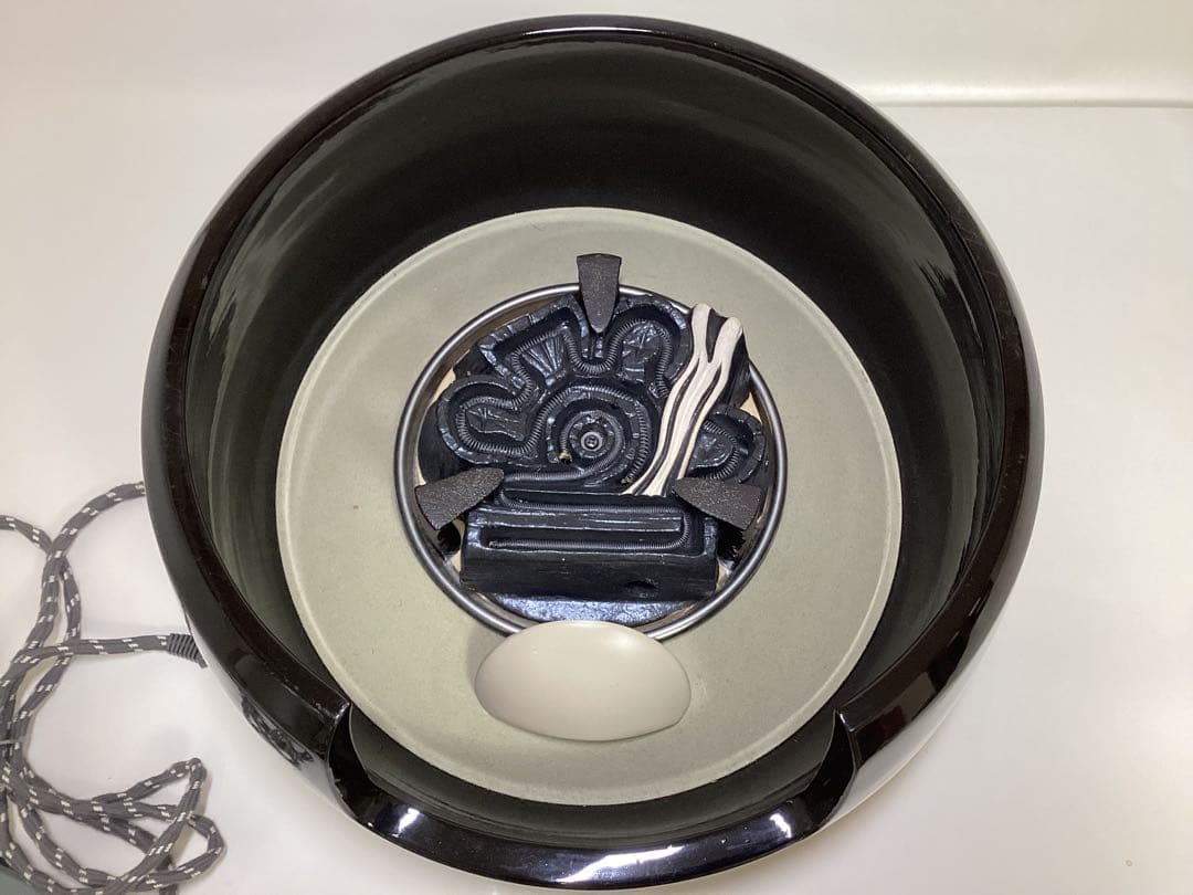 野々田式 電熱器 黒 道安 B型 箱なし 茶道具 古物品