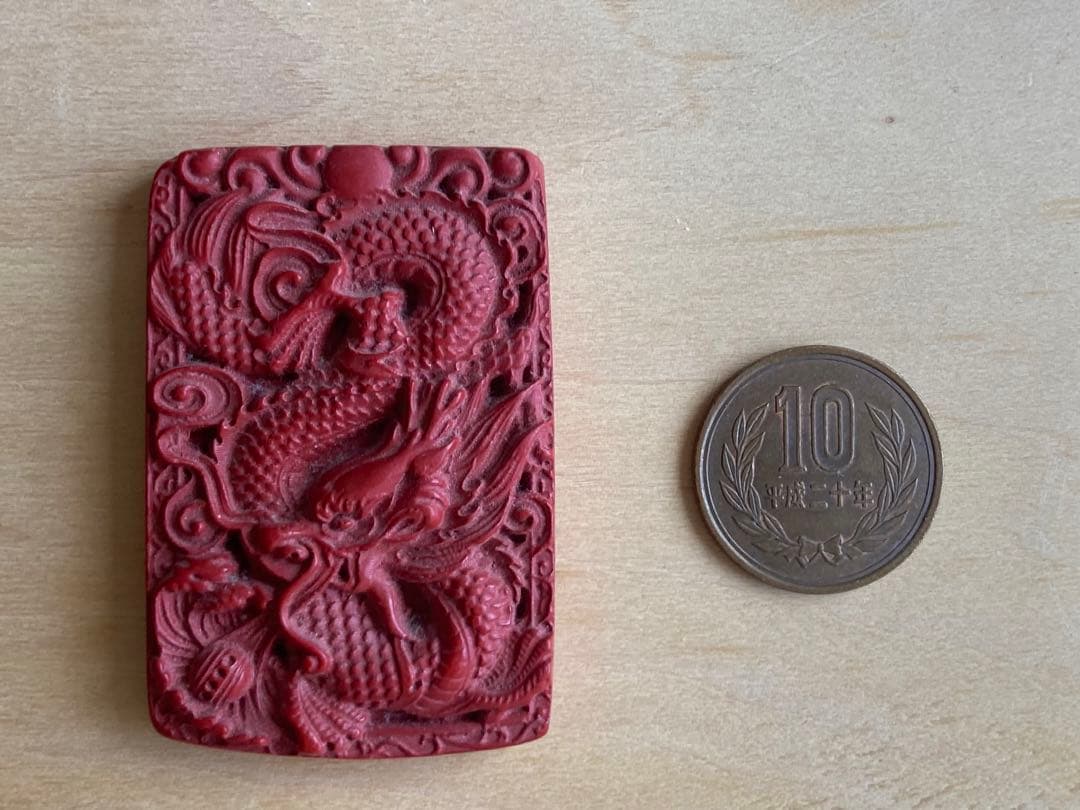 【一点物】龍＆観音⭐︎シナバー彫刻2点セット⭐︎開運・風水・アンティーク調　神龍⭐︎