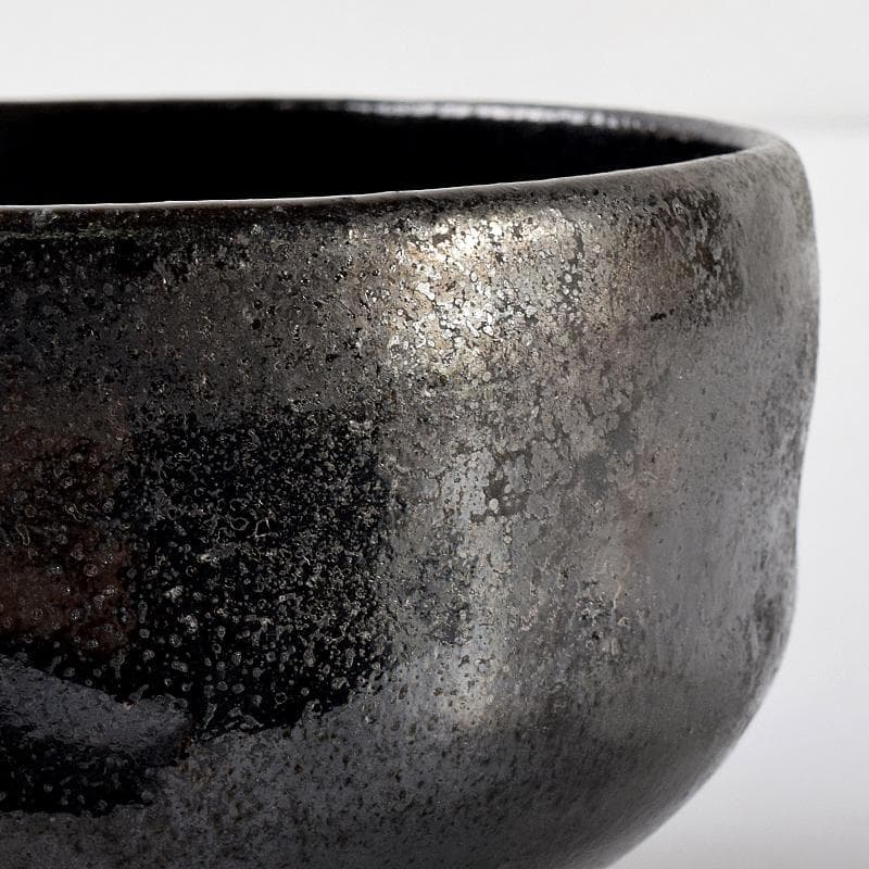 茶道具　楽吉左衛門　黒楽茶碗　時代箱付　M　R8543