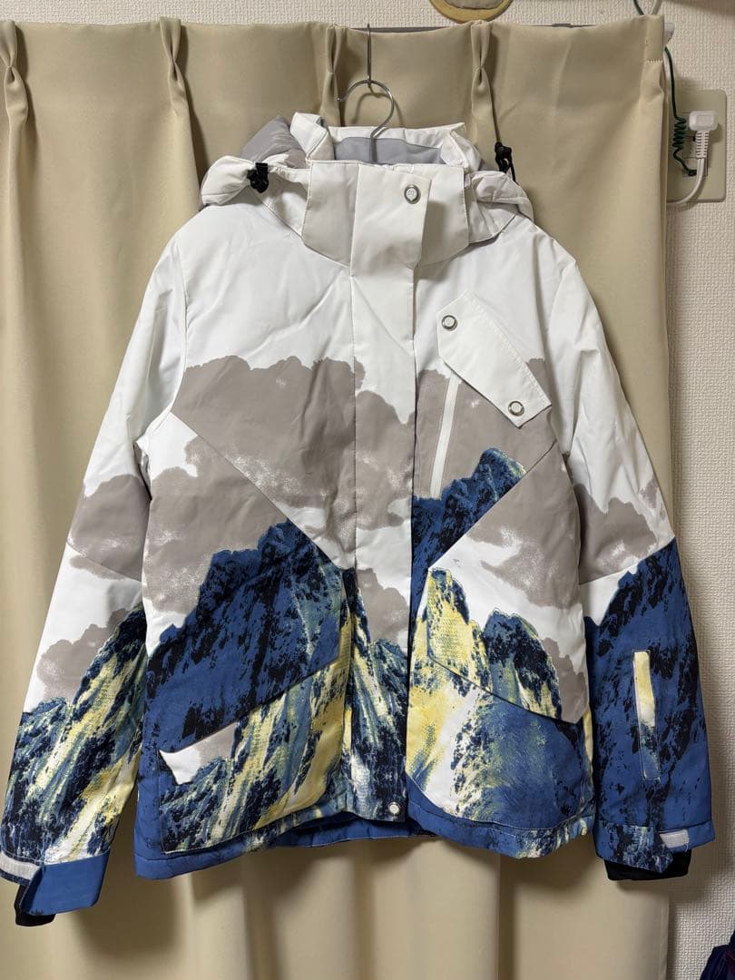 VEROMAN スキーウェア 上下セット 雪山柄 ホワイト S