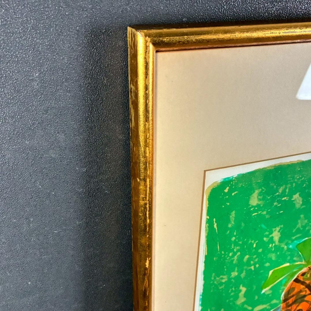 ポール・アイズピリ「パイナップルのある静物」リトグラフ 直筆サイン入 人気画家