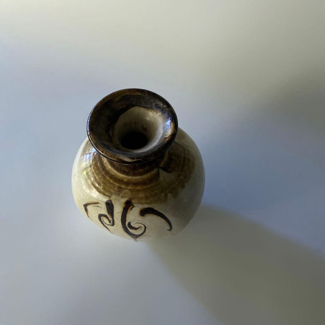 希少 舩木道忠 白釉柳文扁壼 扁壼 壺 花瓶 花器 共箱付き 舩木研兒