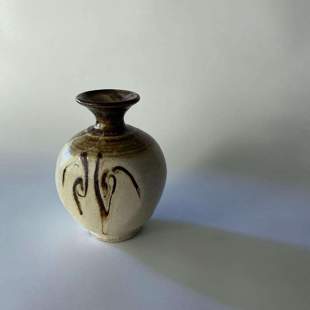 希少 舩木道忠 白釉柳文扁壼 扁壼 壺 花瓶 花器 共箱付き 舩木研兒