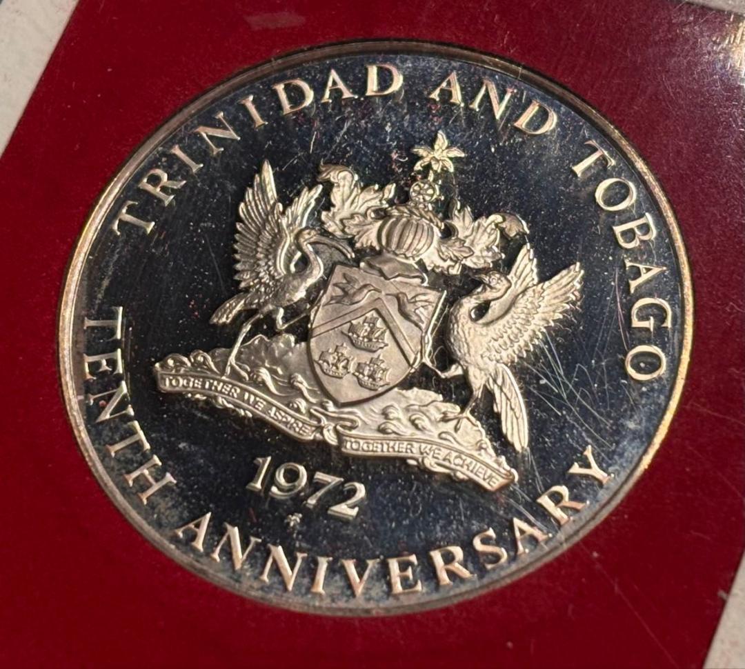 1972年 トリニダード・トバゴ 5ドル プルーフ 銀貨 世界19000枚