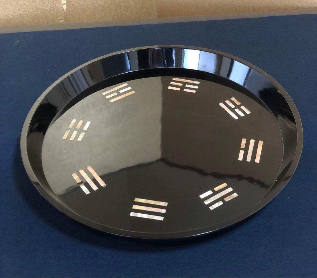 《レ》茶道具 八卦盆 螺鈿 青貝 塗師 宗哲 木製漆器 共箱　251104う3