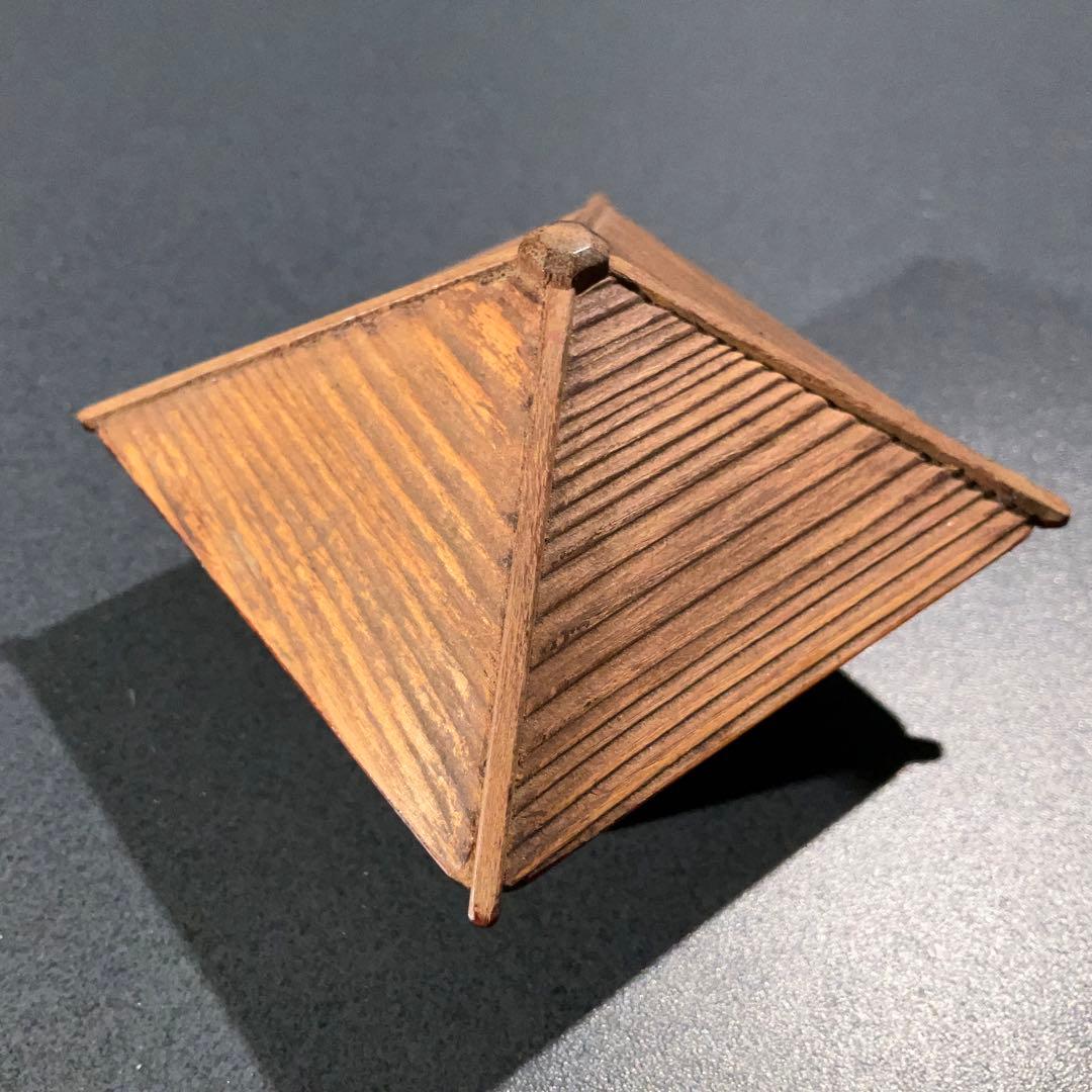 浮御堂古材　香合　お堂　誠中斎　大亀老師書付　R0935 ダP